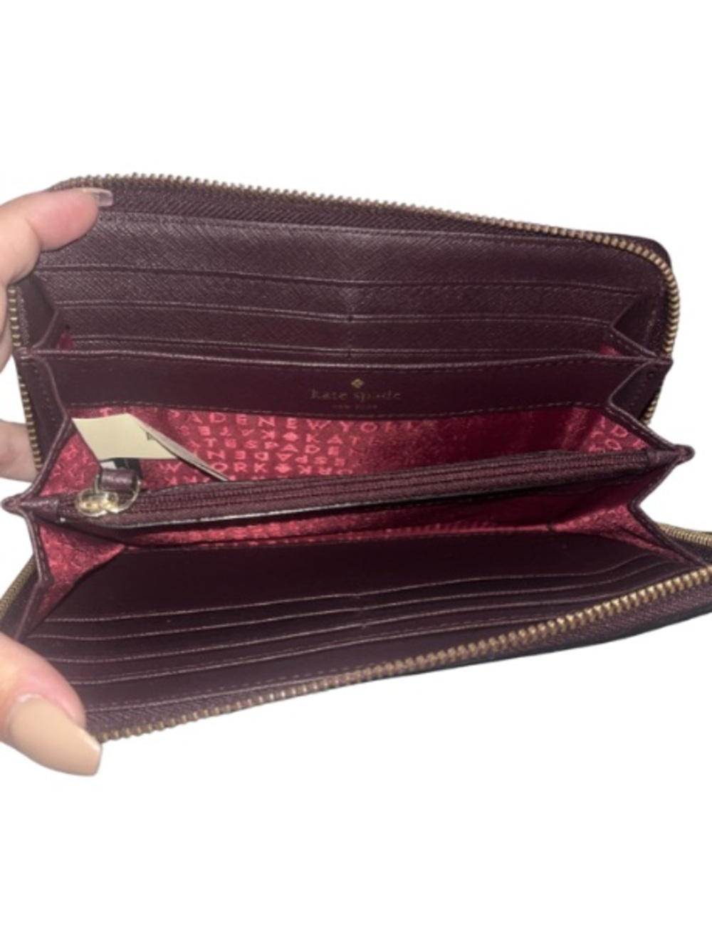 Kate Spade Laurel Way Neda Zip Around Wallet Deep Plum
